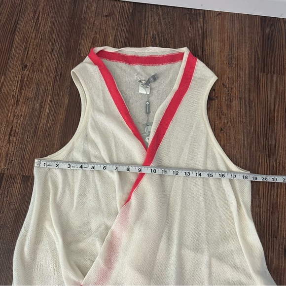 InCashmere 100% Cashmere Sleeveless Vest Cream/Melon/Fuchsia Size L/XL NWT - Picture 2 of 8